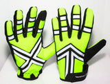 HALTZGLOVES Nightime glove, x on palm, arrow on back of hand, reflective glove, traffic glove, law enforcement, police, hi visibility gear, high visibility apparel, EMS, EMT, fire fighter, runner, cyclist