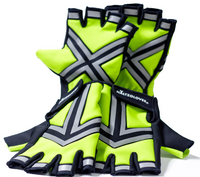 HALTZGLOVES Nighttime half glove, x on palm, arrow on hand,reflective glove, law enforcement, police, hi visibility gear, high visibility apparel, EMS, EMT, fire fighter, runner, cyclist